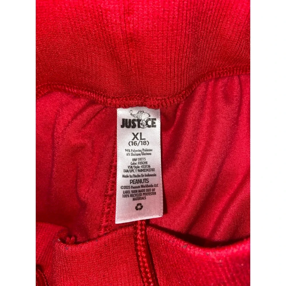 Justice Peanuts Snoopy Christmas Velour Hoodie Joggers Tracksuit Set Red Girl XL